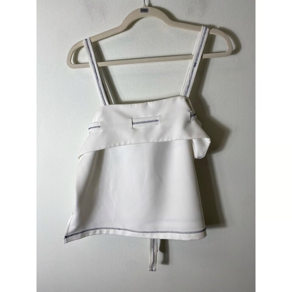 MAAC London White Tie Strap Tank Top Sz XS
